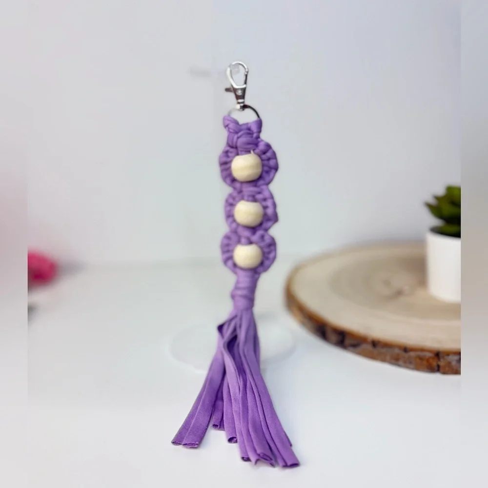 Boho Handcrafted Floral beaded huge keychain